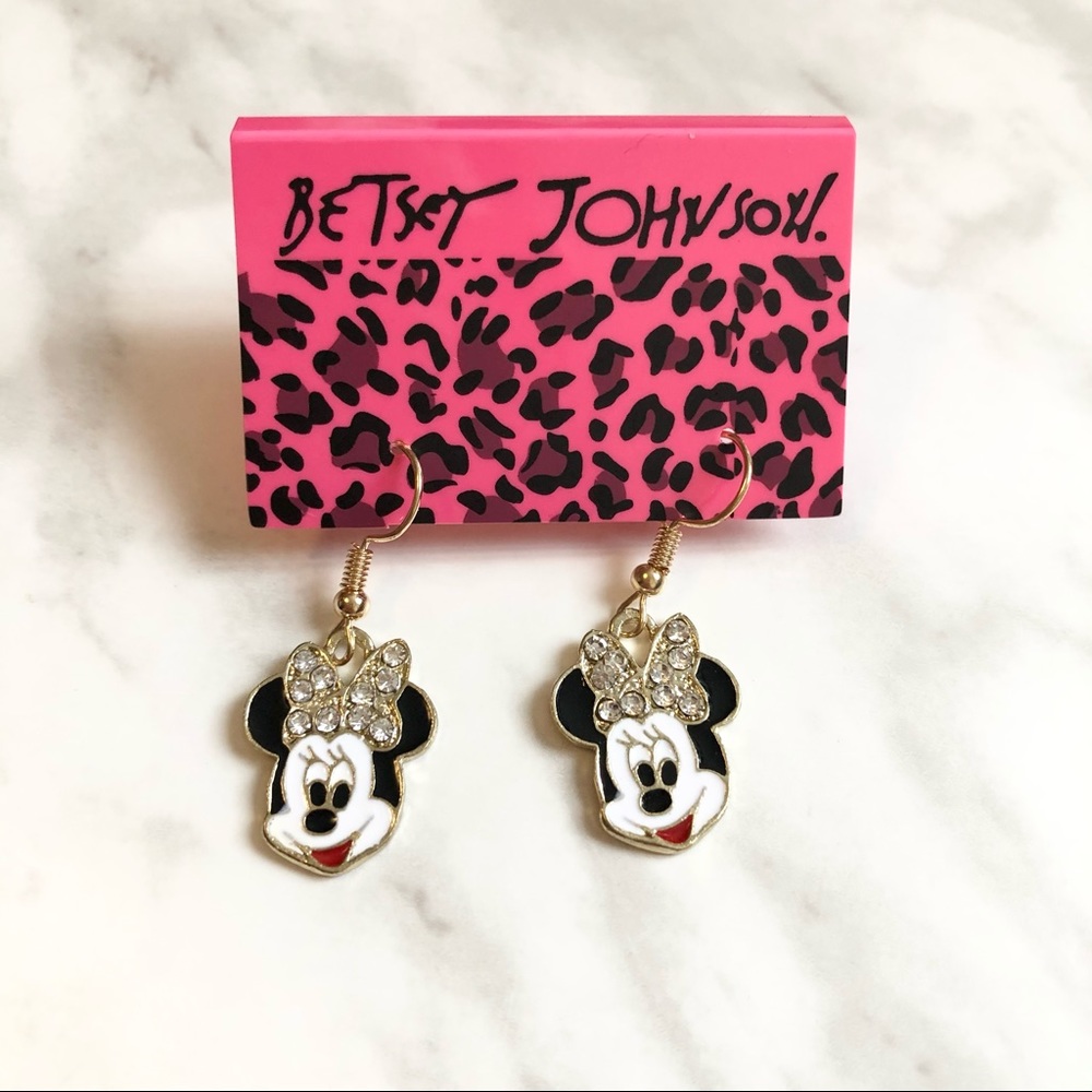 🎉 New Betsey Johnson Minnie Mouse Dangle Earrings